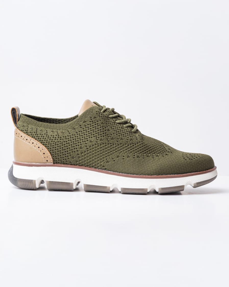 Cole Haan ZEROGRAND Remastered Stitchlite Wingtip Oxford in a green knit